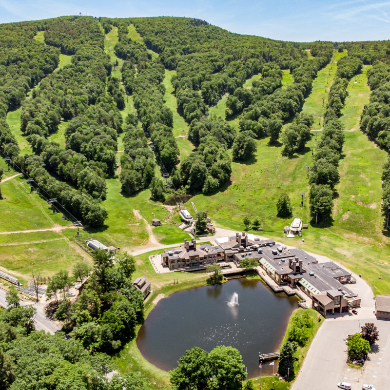 Drone photo of mountain during summer