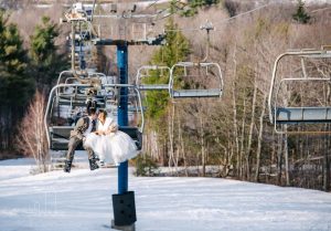 Winter Chairlift Wedding